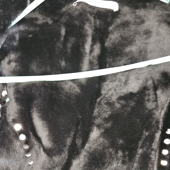 Givenchy Paris Black Shearling Wool Red Leather Studded Moto Jacket Size Medium - Picture 15 of 16